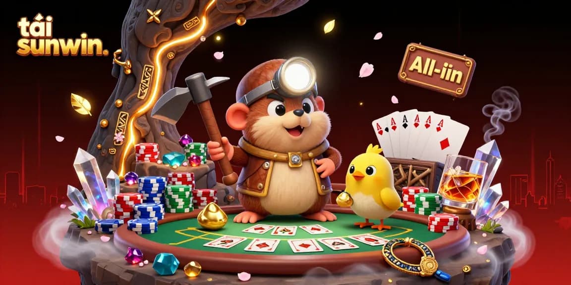 Experience tải sunwin through vibrant and dynamic casino gaming with a treasure hunter mole in a richly detailed scene.