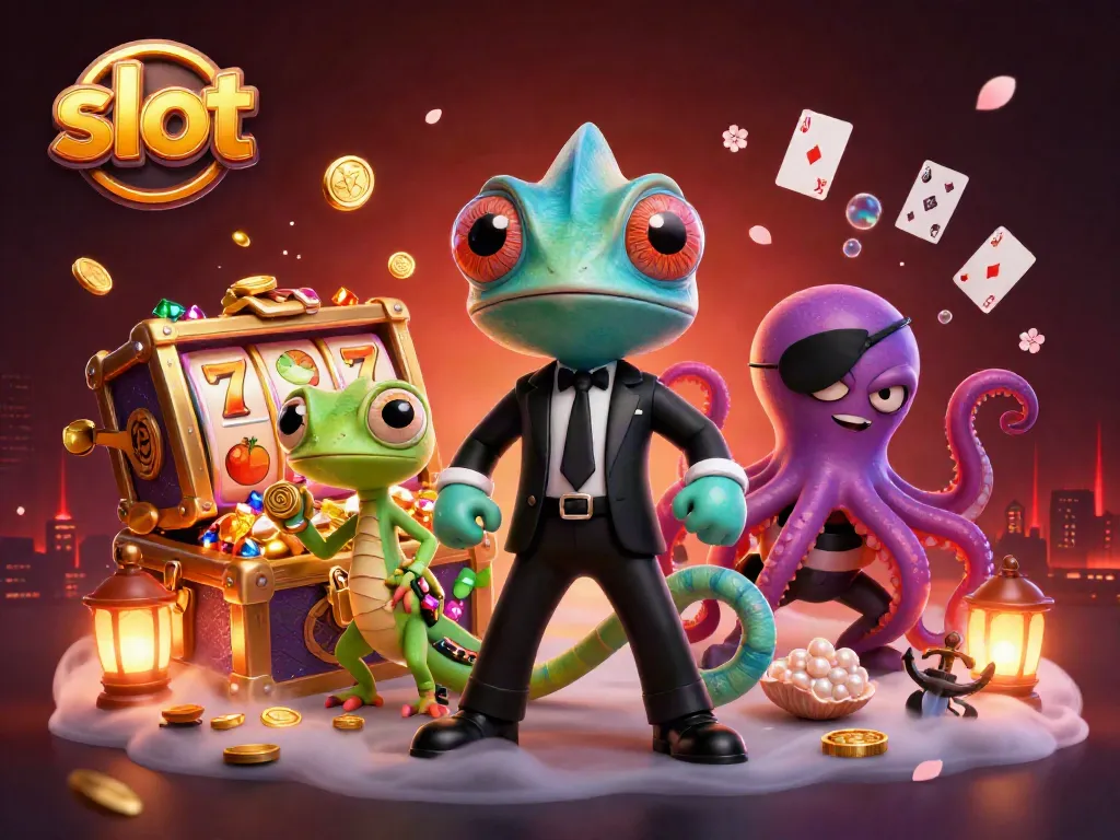 Gambarlah slot yang penuh warna dengan agen rahasia, geko, dan gurita di dunia Kasino.