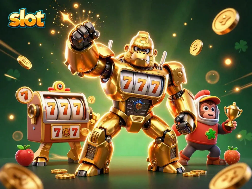 Bermain slot dengan karakter gorila emas dan mesin judi yang memukau di dunia kasino.