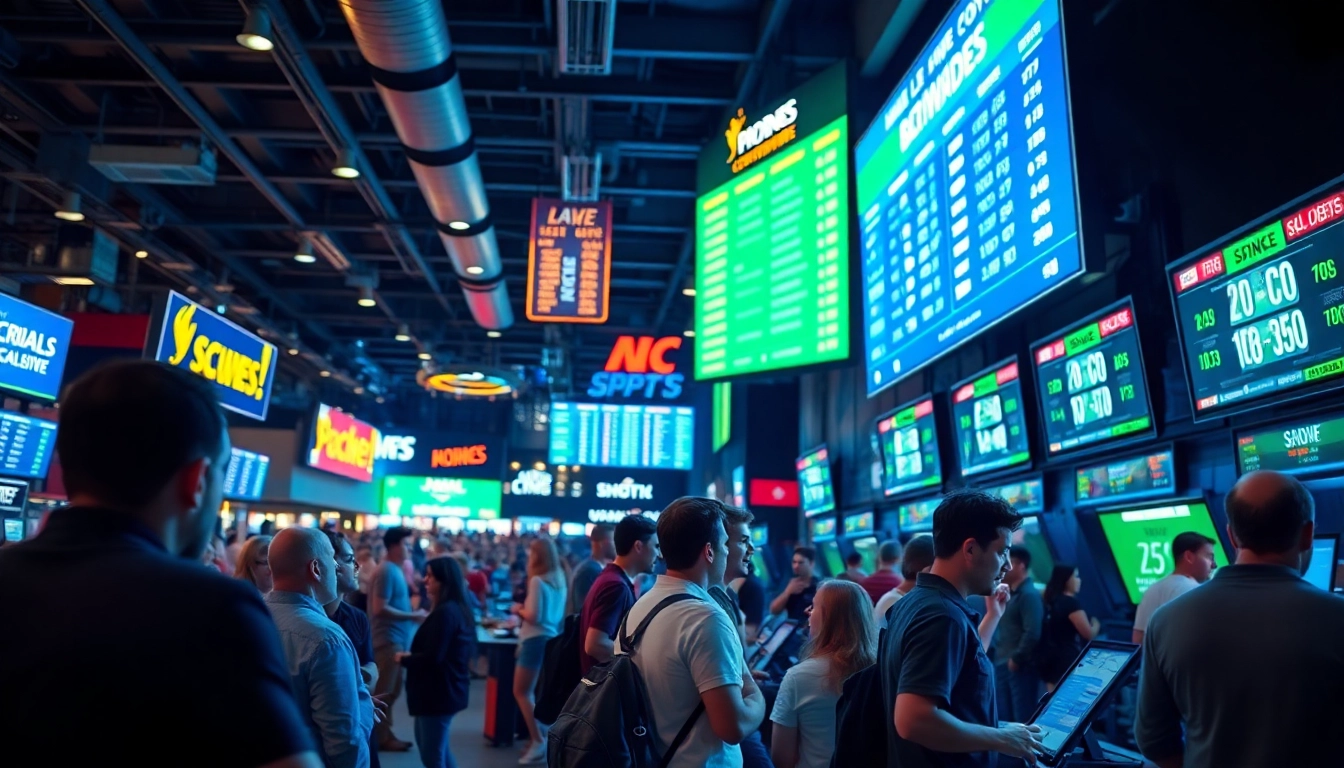 Engaged bettors experiencing online Betting excitement in a vibrant setting with live odds.