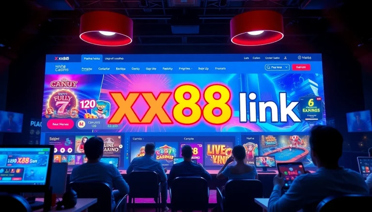 Engaging online gambling interface featuring the xx88 link with vibrant gaming elements.
