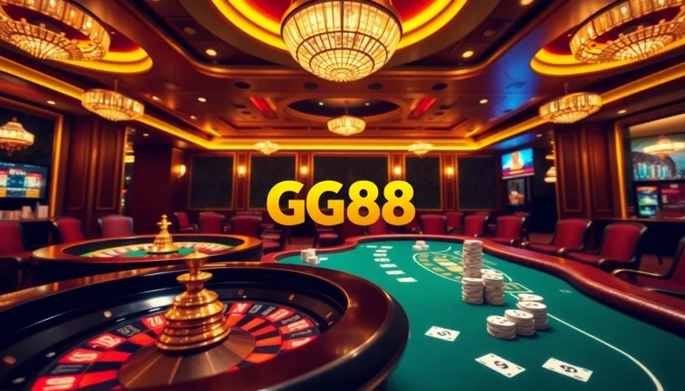Experience the thrill of betting at GG88 Casino with elegant tables and vibrant game action.