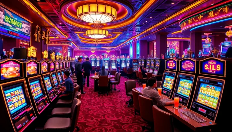 Experience excitement at the 슬롯사이트 with colorful slot machines lighting up the casino floor.