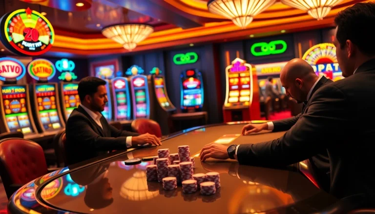 Experience the thrill of F8 BET with professional poker action at a luxurious casino table.