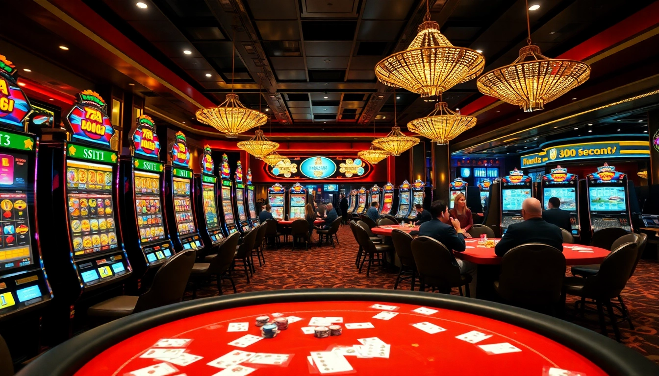 Experience the thrill of 789f nhà cái with vibrant casino games, slot machines, and poker players.