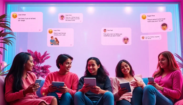 Engaging atmosphere of diverse users in a lively sex chat environment.