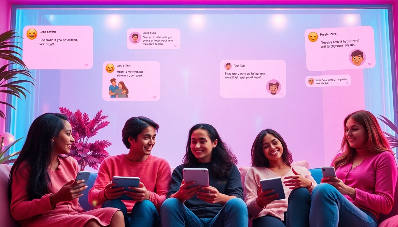 Engaging atmosphere of diverse users in a lively sex chat environment.