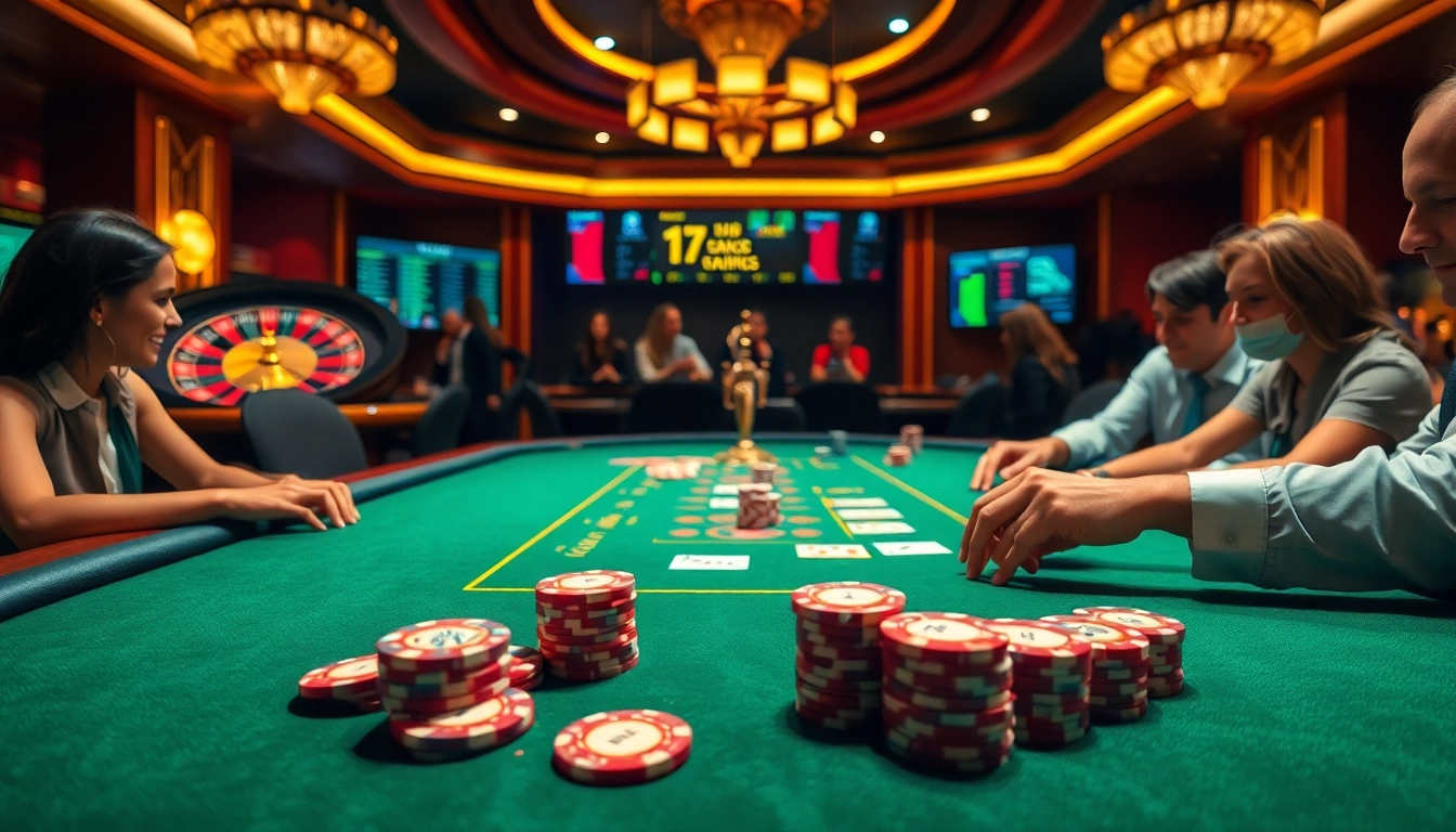 Experience the thrill of gaming at https://m88zo.com/ with vibrant poker chips and an exciting roulette wheel.