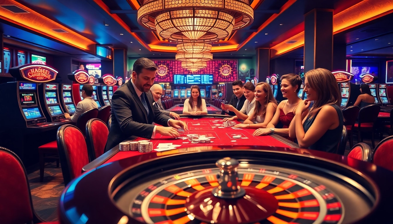 Players enjoying high-stakes poker and lively games at lv88.team casino.