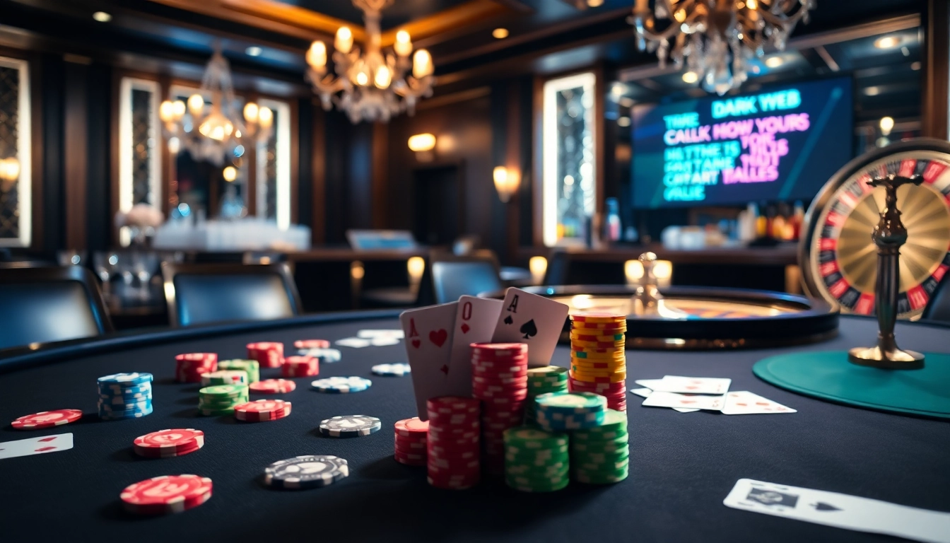 Engage with the thrilling world of hidden wiki onion gambling at a luxurious casino poker table.