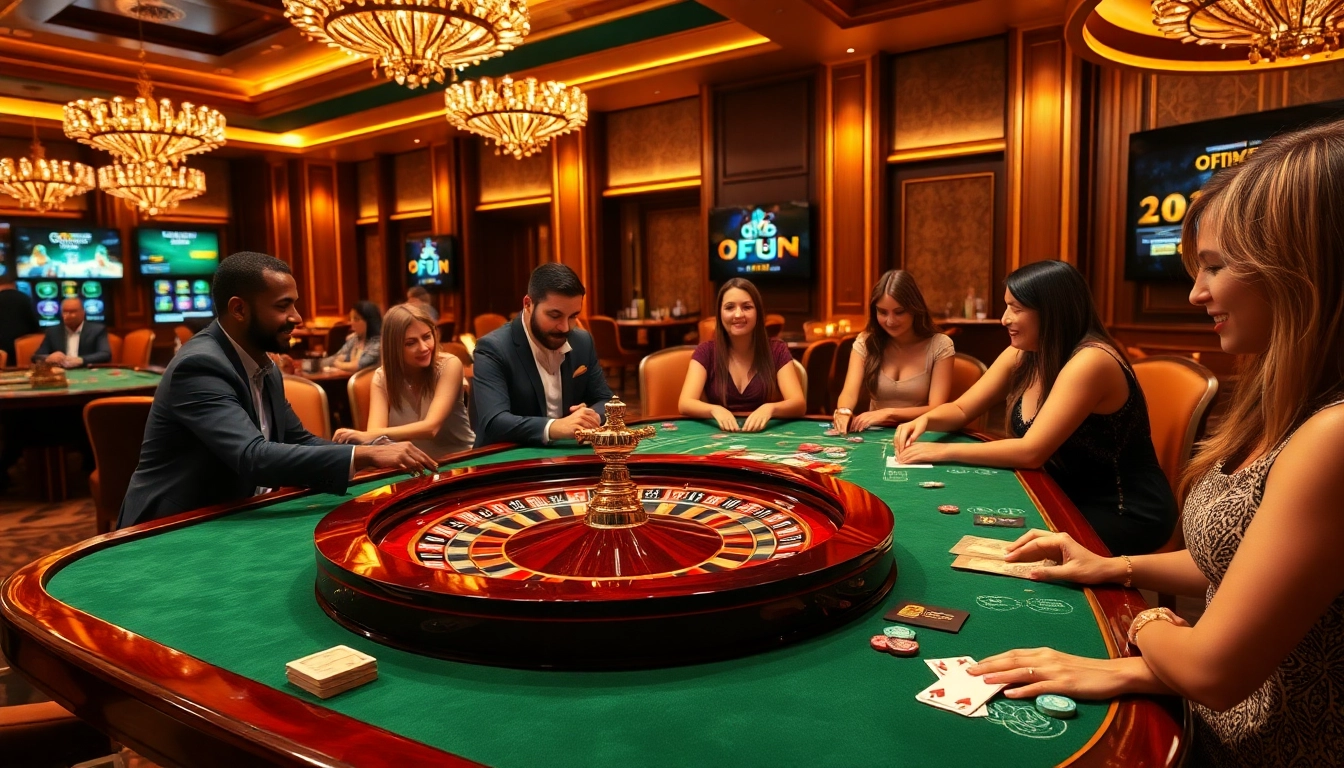 Experience the excitement of OK FUN at a luxurious casino table with vibrant chips and cards.