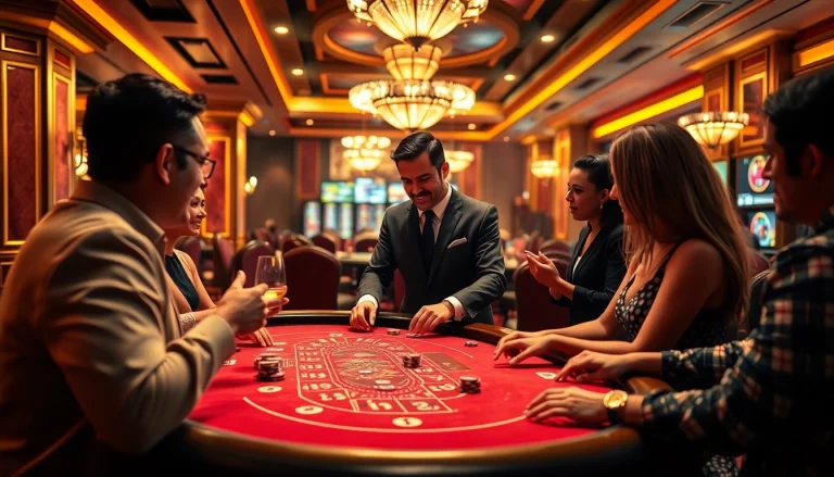 에볼루션 카지노에서의 게임 중 딜러와 플레이어의 상호작용 장면을 보여줍니다.