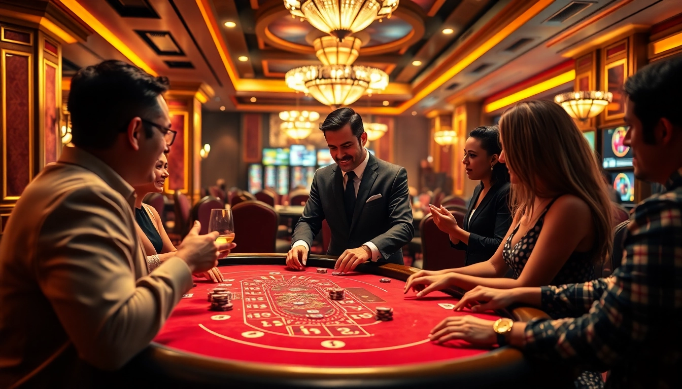 에볼루션 카지노에서의 게임 중 딜러와 플레이어의 상호작용 장면을 보여줍니다.