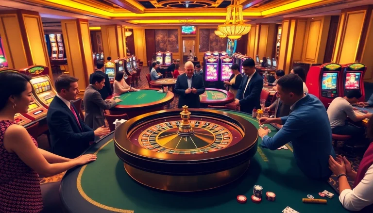 EEJL players enjoying high-stakes thrills at an opulent casino table.