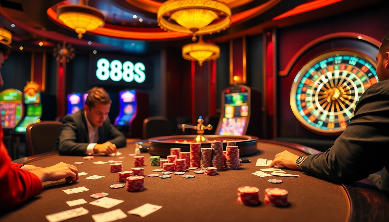 Experience the thrill of winning at 888YES with a high-stakes poker table scene.