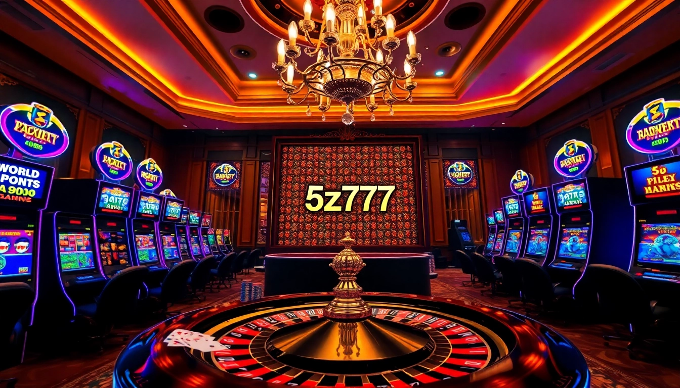 Experience the thrill of the casino with 5z777 featuring vibrant slot machines and roulette.