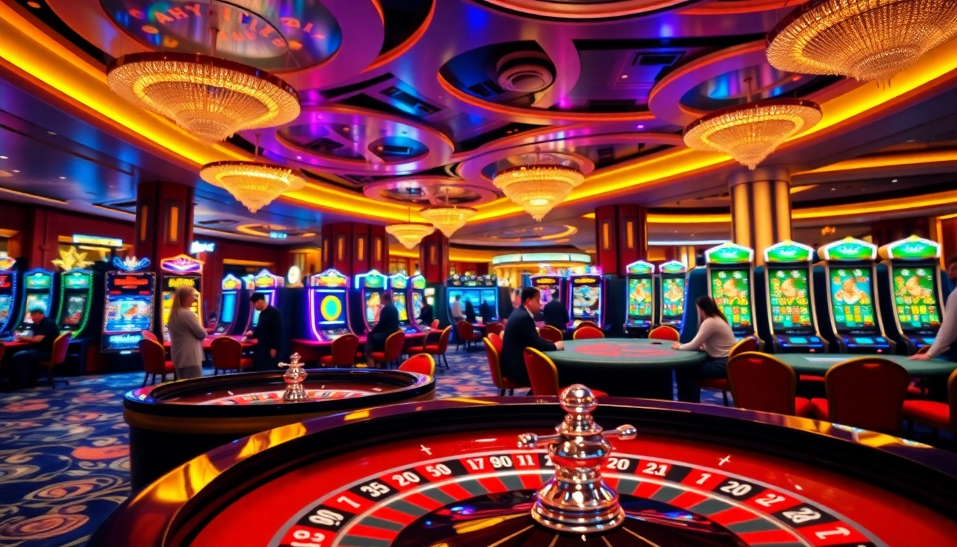 PHTAYA platform showcases an exciting casino scene with players at roulette and blackjack tables.