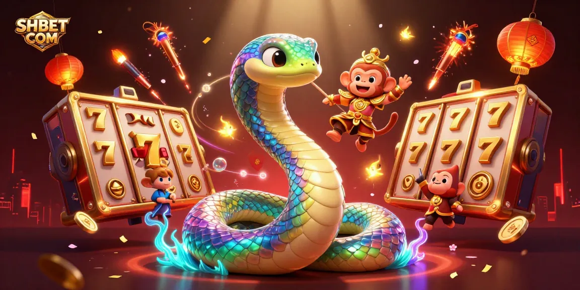 Experience winning excitement with SHBET COM, showcasing vivid casino elements like slot reels and a dynamic scene.