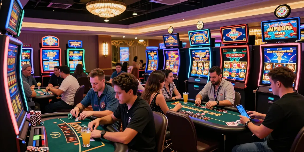 Players enjoying credit card casinos with vibrant gaming machines and live dealer tables in a luxurious atmosphere.