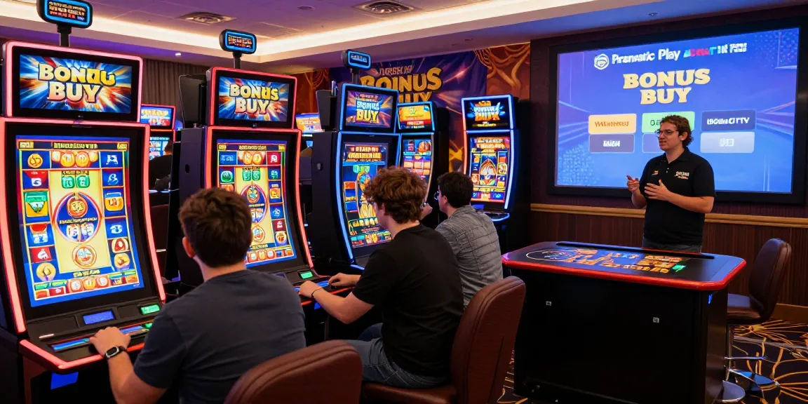 Players enjoying Bonus Buy slots at https://millerargent.co.uk/ with vibrant screens and casino decor.