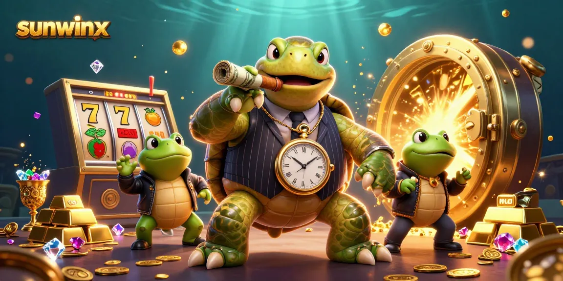Win big with sunwinx's vibrant casino scene featuring 3D characters and slot elements.